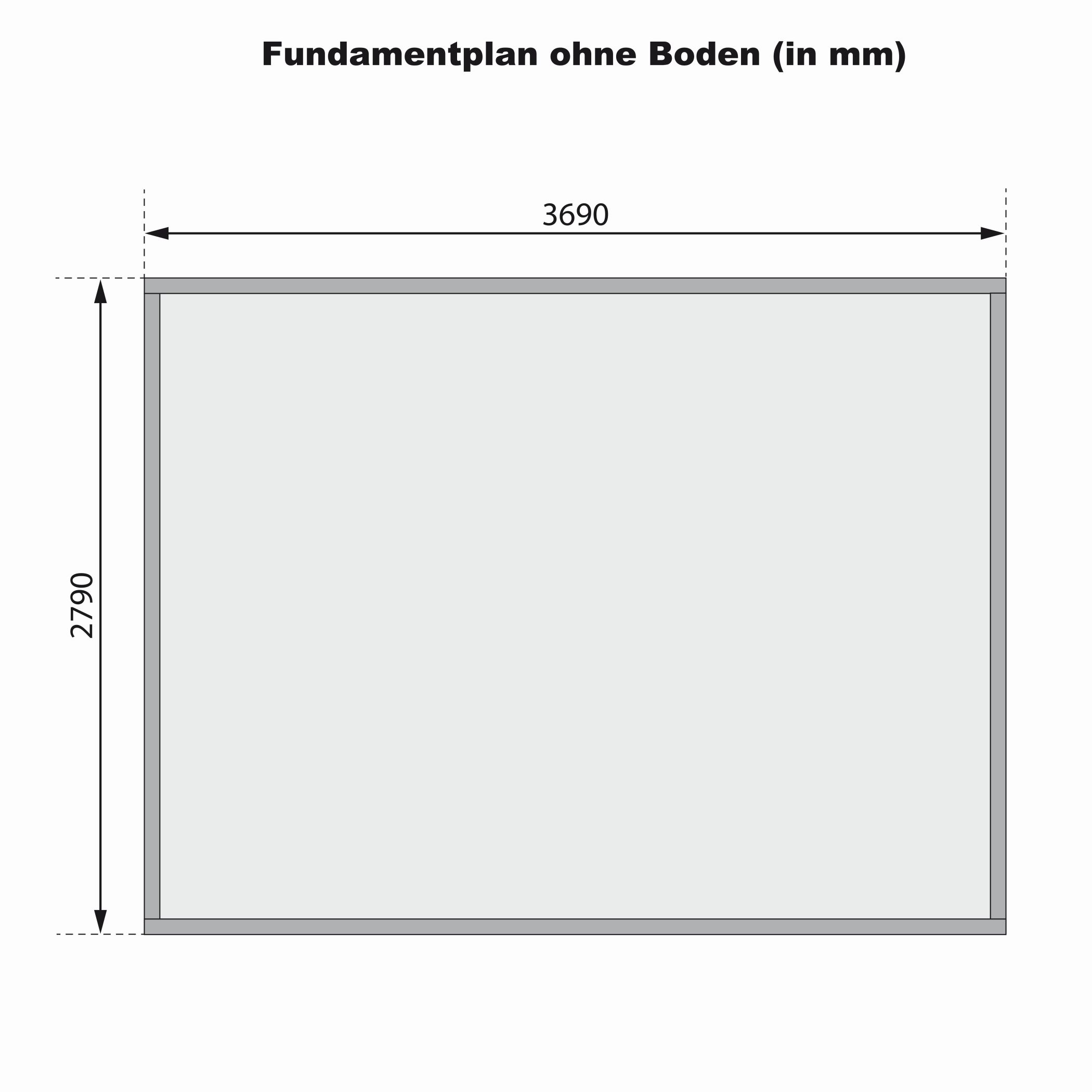 Aufbaudarstellung des Karibu Gartenhaus Benstrup 8 mit Wandprofilen und Pultdach