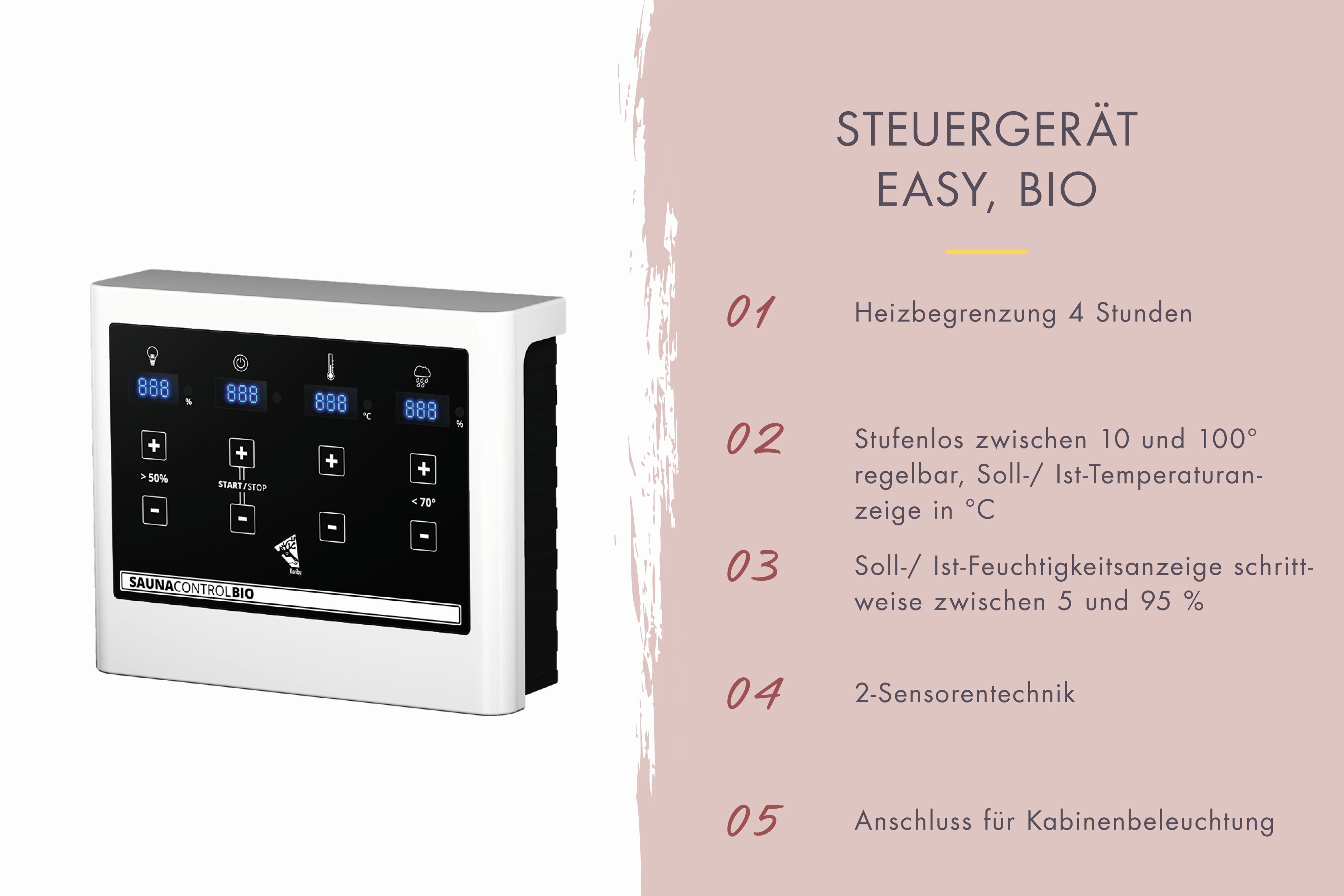 Bio-Kombiofen mit 9 kW aus Edelstahl mit Verdampfer für finnische Sauna und Dampfbad