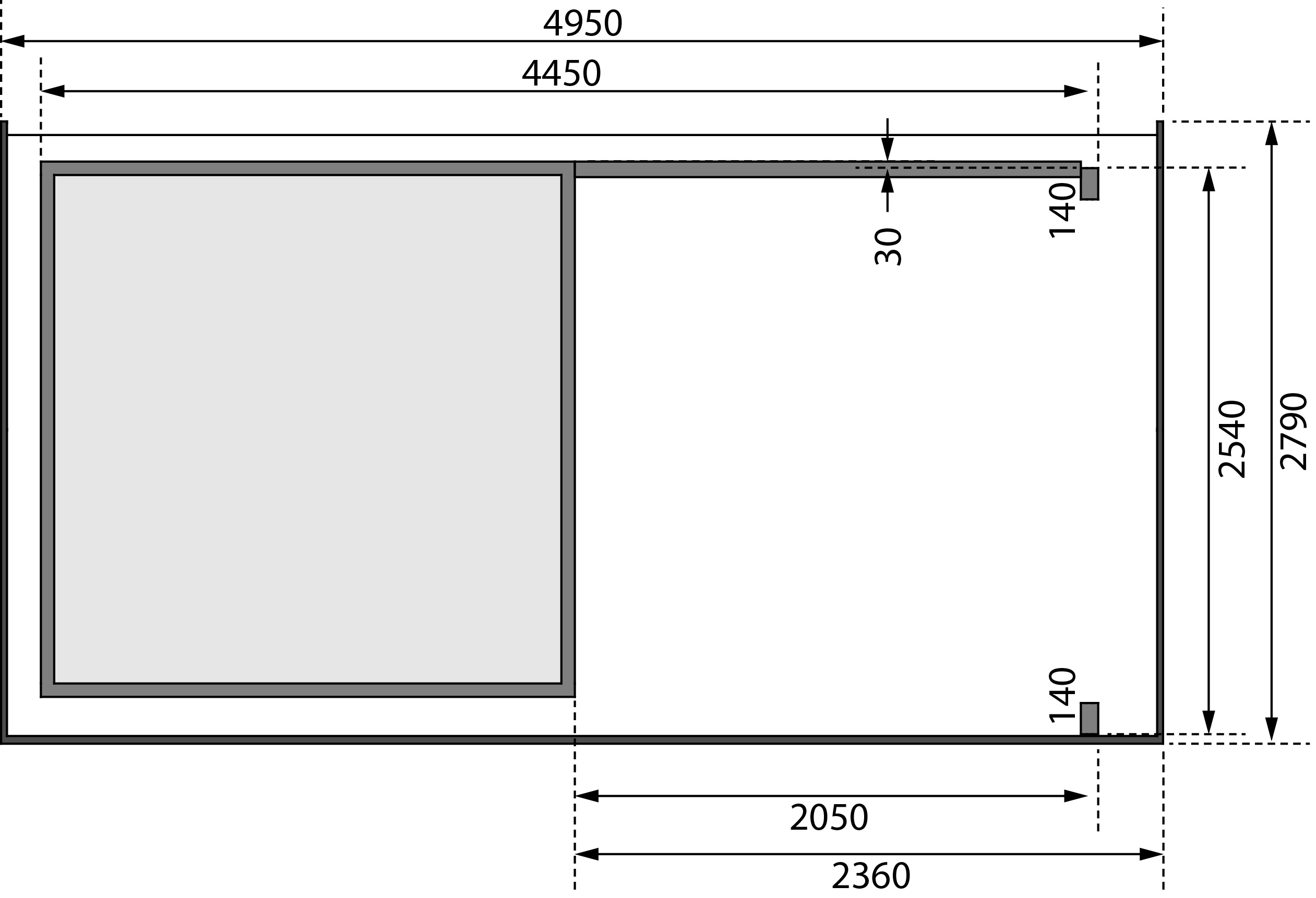 Fundamentplan für ein Karibu Gartenhaus