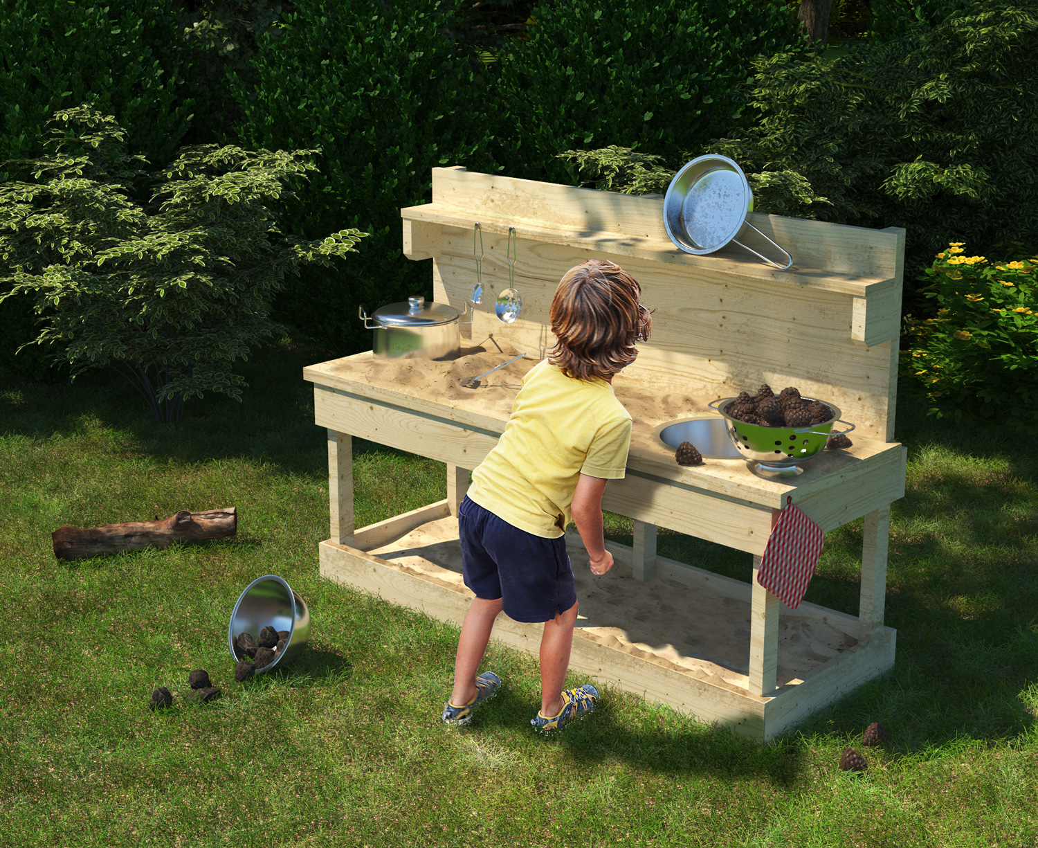 AKUBI Zubehör Matschküche für AKUBI Spieltürme aus Holz, freigestellt