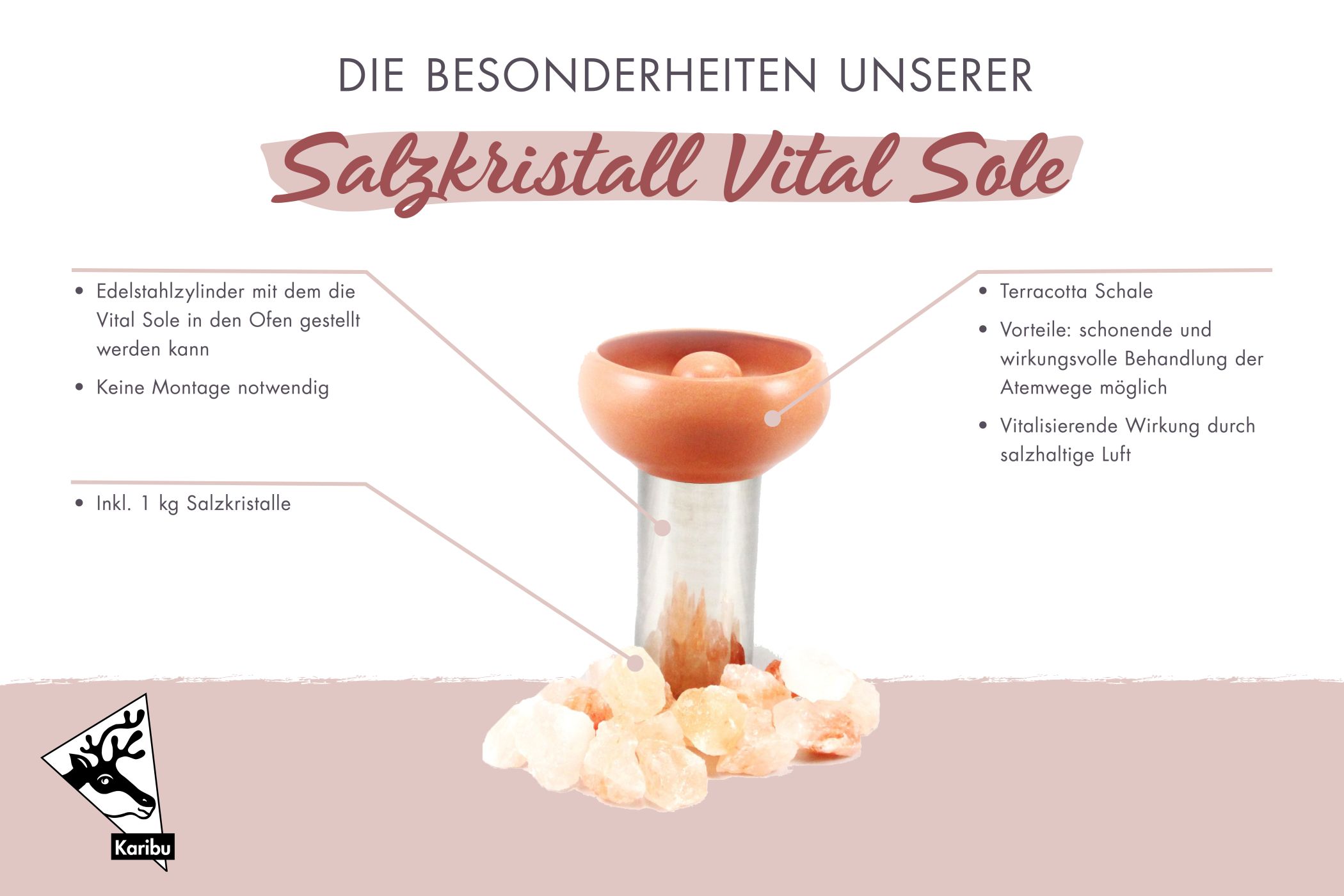 Karibu Salzkristall Vital Sole aus Holz, im Garten aufgebaut