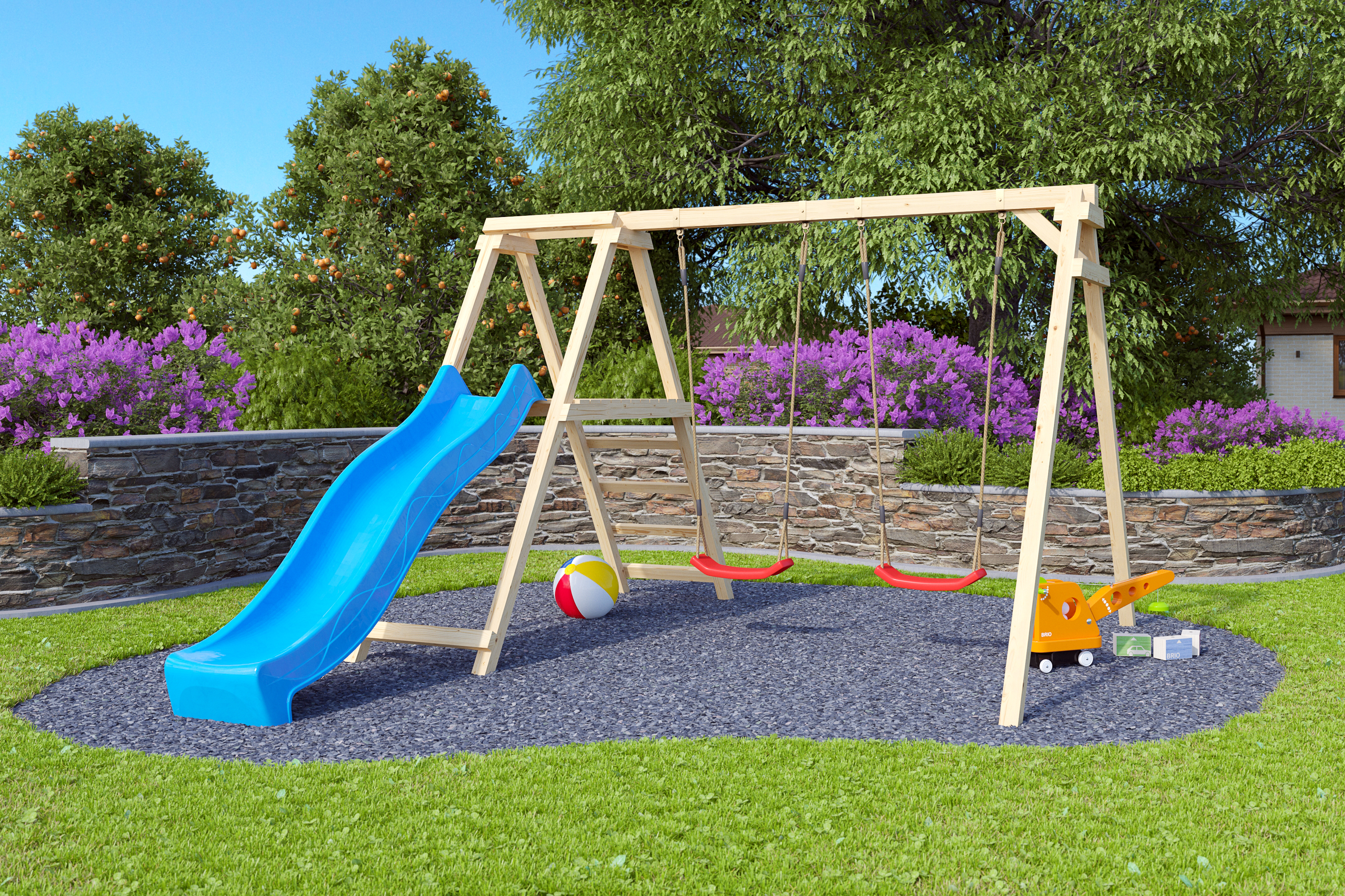 Detailansicht eines AKUBI Spielgeräts aus Holz