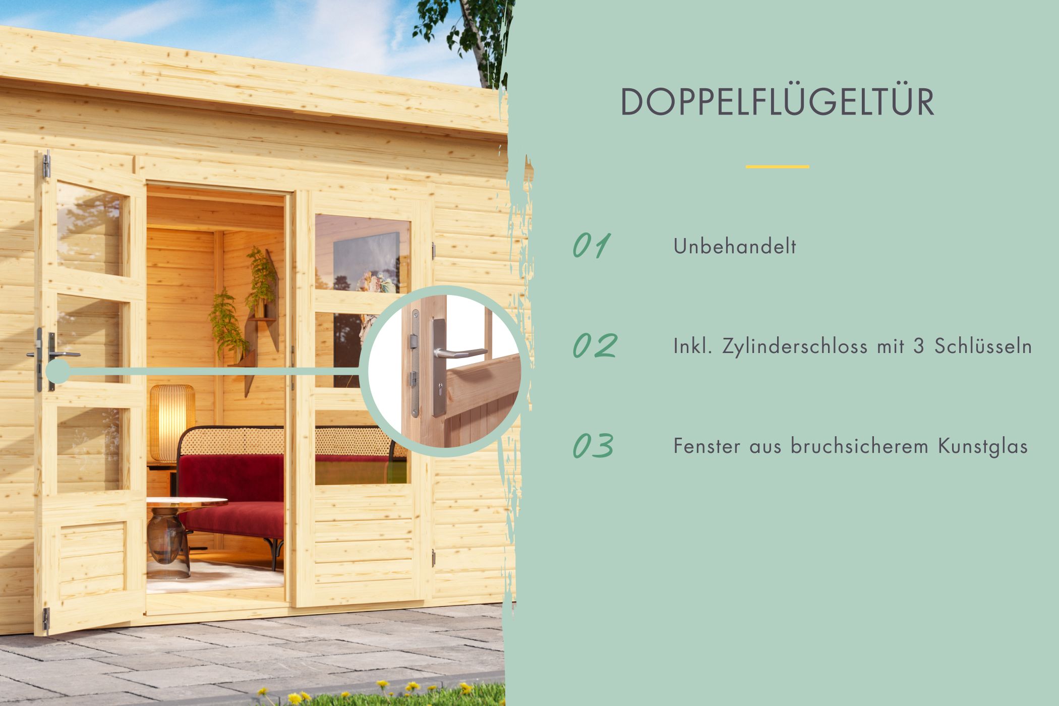 Ausstattungsdetail eines Karibu Spielgeräts aus Holz