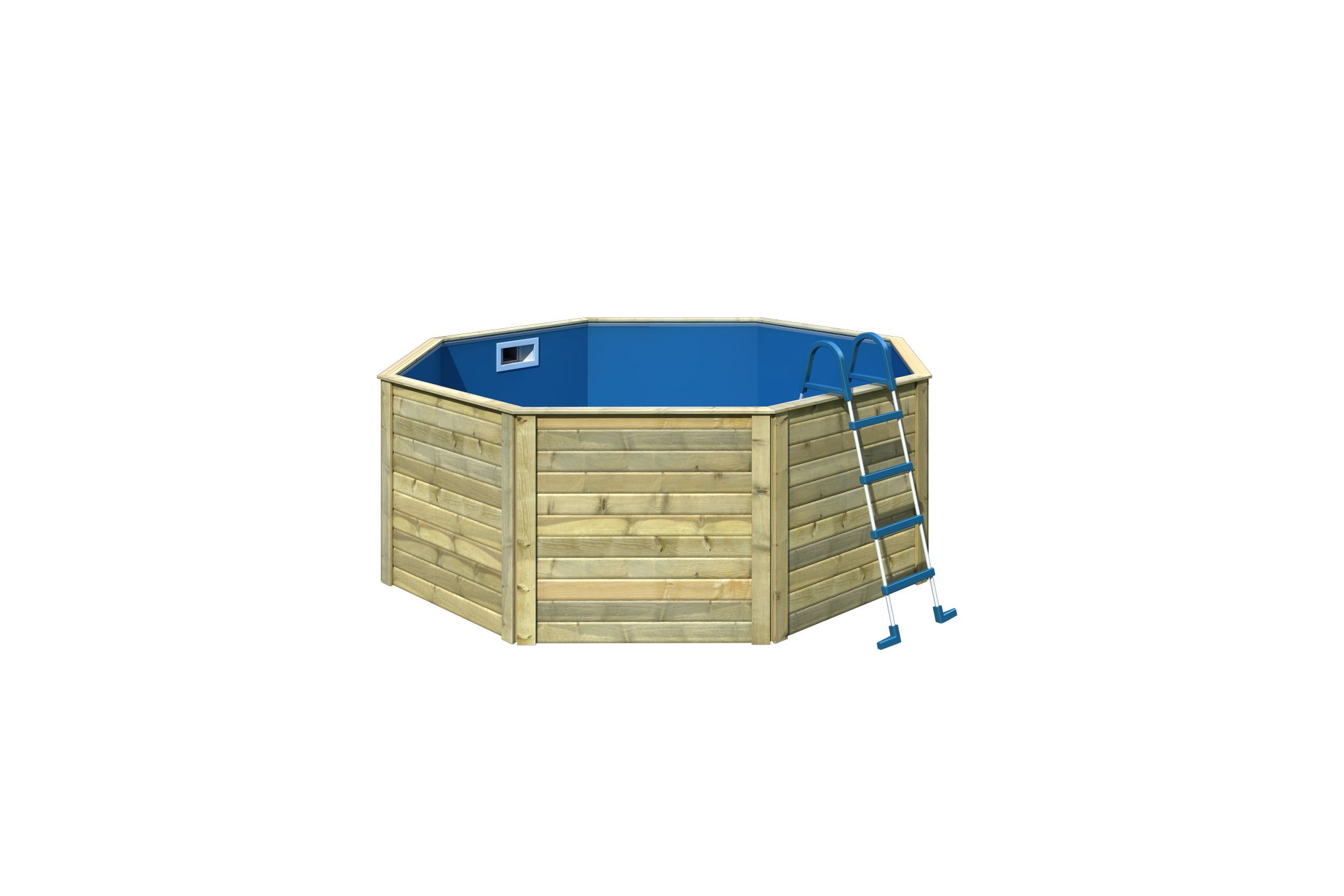 Karibu Pool Modell X0 ca. 3,3x3,3m aus Holz (kesseldruckimprägniert) aus Holz, freigestellt