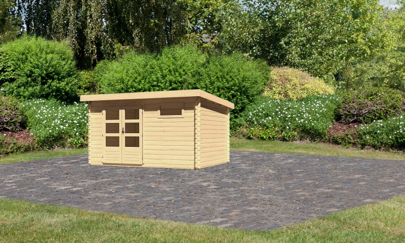 Karibu Gartenhaus Benstrup 8 in Anthrazit, Außenansicht