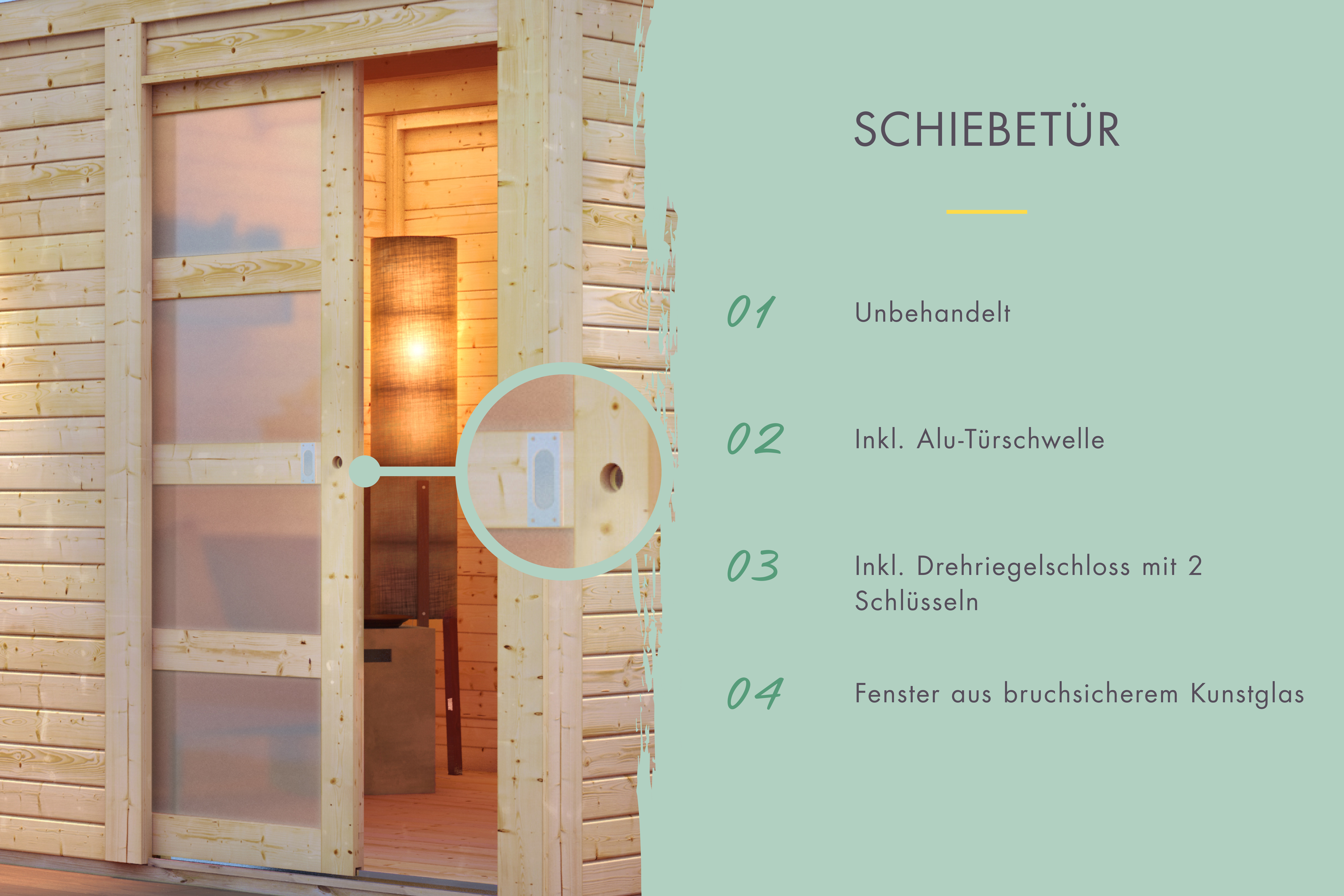 Doppelflügeltür mit Zylinderschloss und bruchsicherem Kunstglas