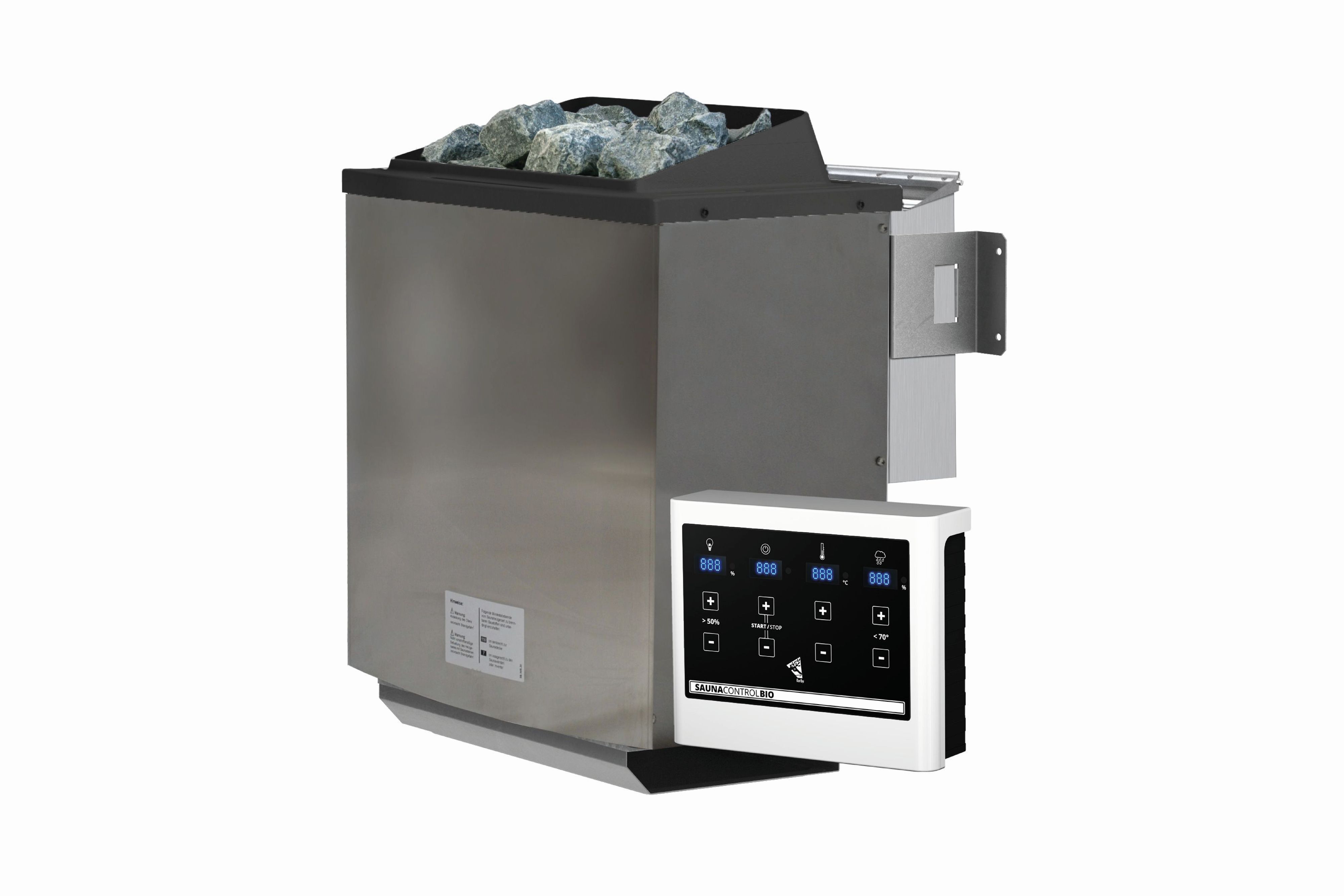 Bio-Kombiofen mit 9 kW aus Edelstahl mit Verdampfer für finnische Sauna und Dampfbad