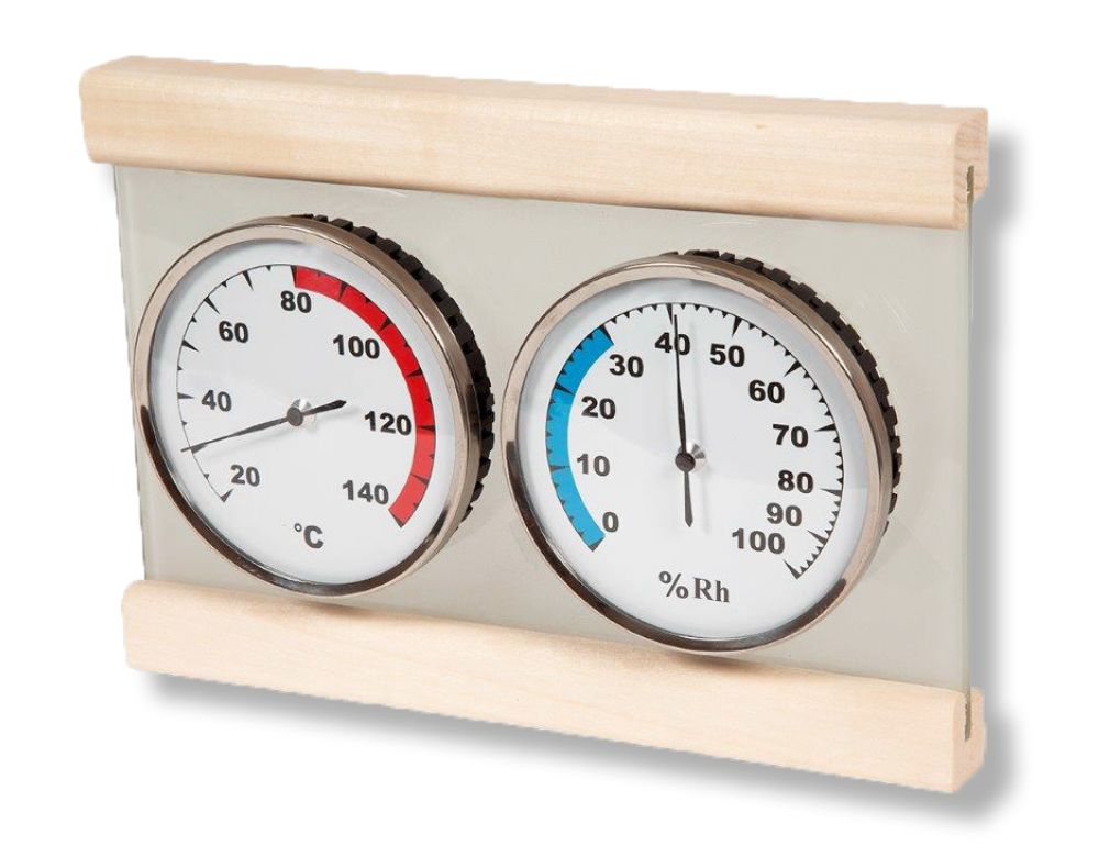 Karibu Klimamessstation Premium aus Holz, freigestellt
