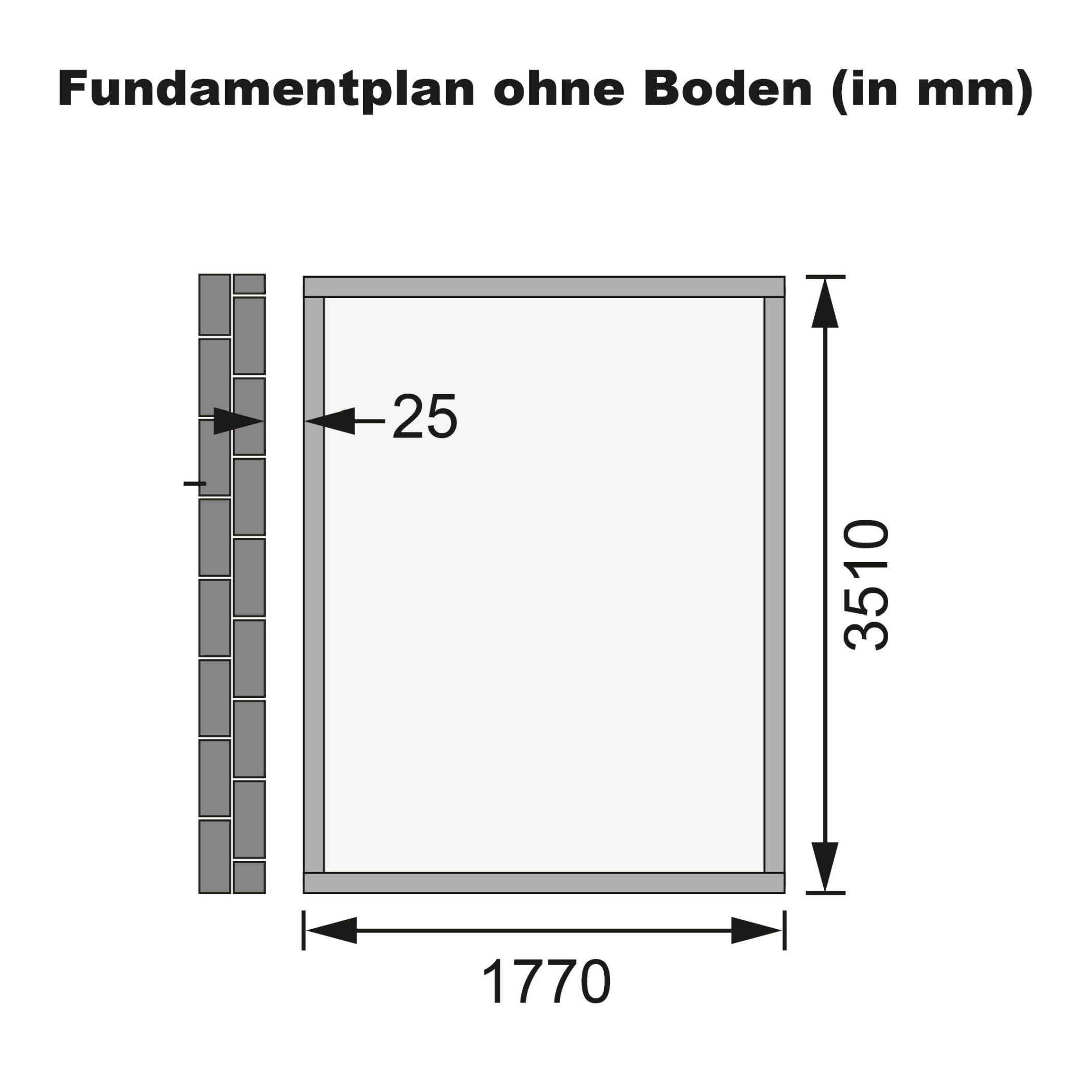 Fundamentplan des Karibu Gerätehaus Wandlitz 4